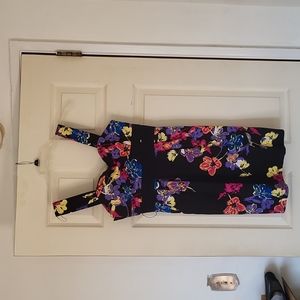 Black and Bright Floral Candie's Cocktail Dress